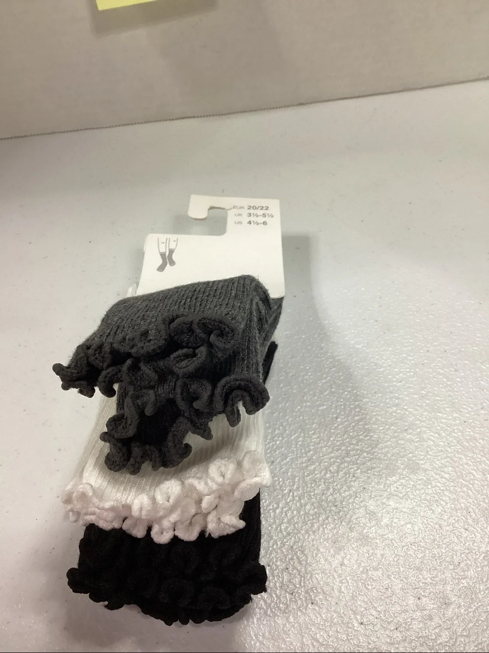 Kids Ribbed Crew Socks - Black, White, Charcoal